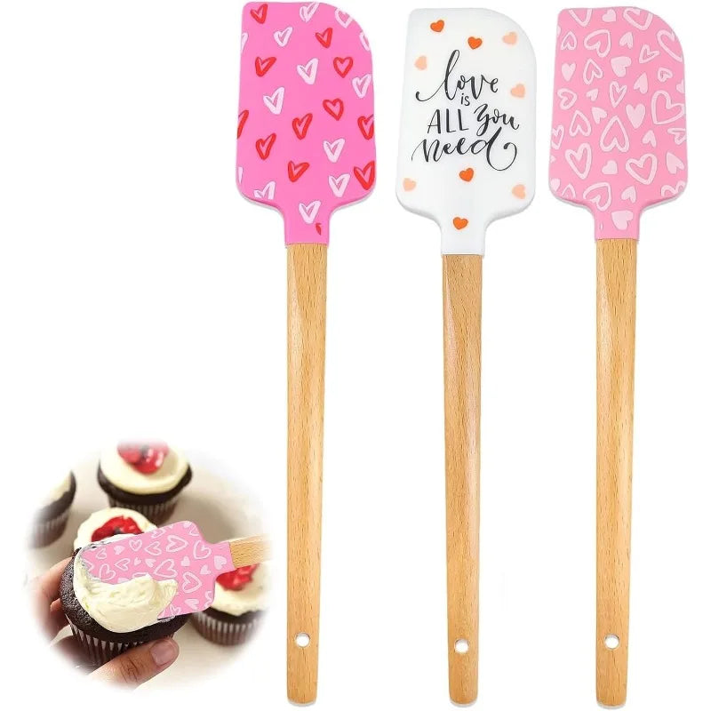 Food-Grade Silicone Spatula with Wooden Handle | Non-Stick Silicone Spatula Qme