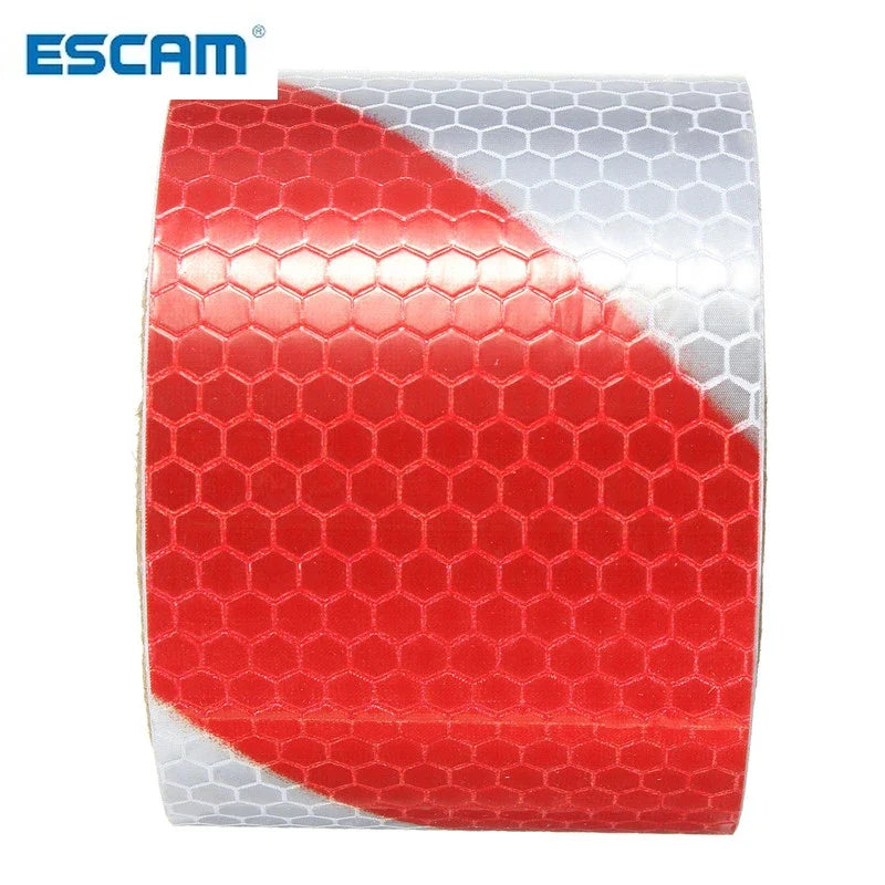 Red & White Reflective Safety Tape 2" x 10 ft | Conspicuity Film Reflective Safety Tape Qme
