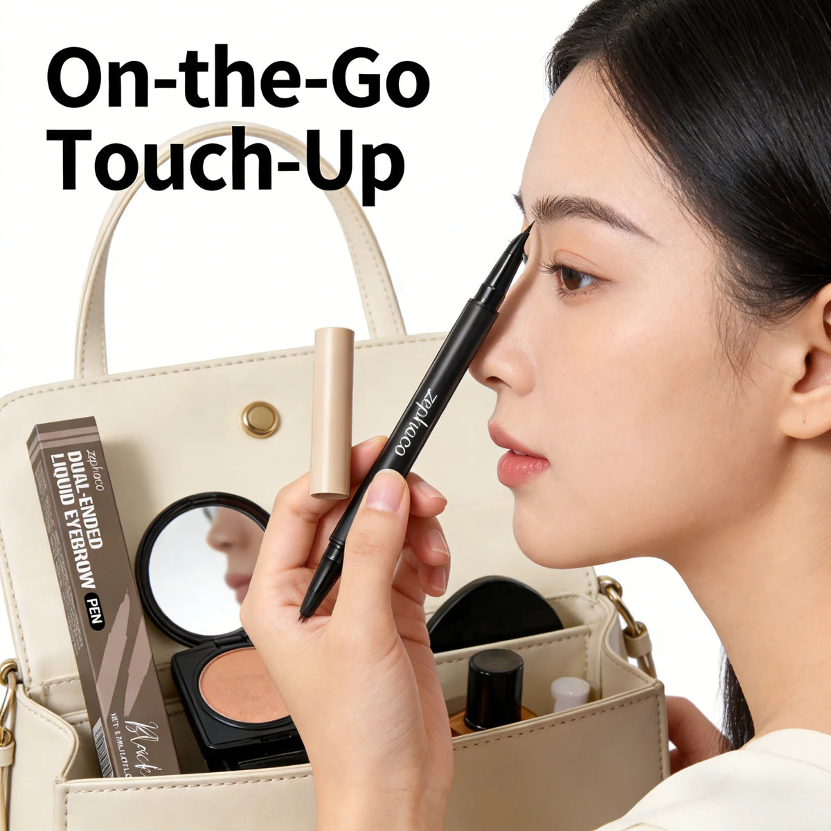 Zephoco 2-in-1 Waterproof Microblading Eyebrow Pen & Eyeliner Eyebrow Makeup Pen Qst