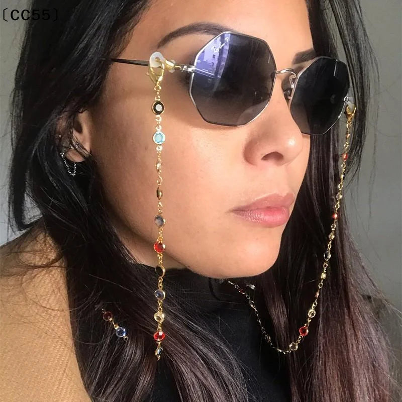 Rhinestone Eyeglass Chain – Beaded Sunglass Lanyard Jewelry Eyeglass Chain Qst