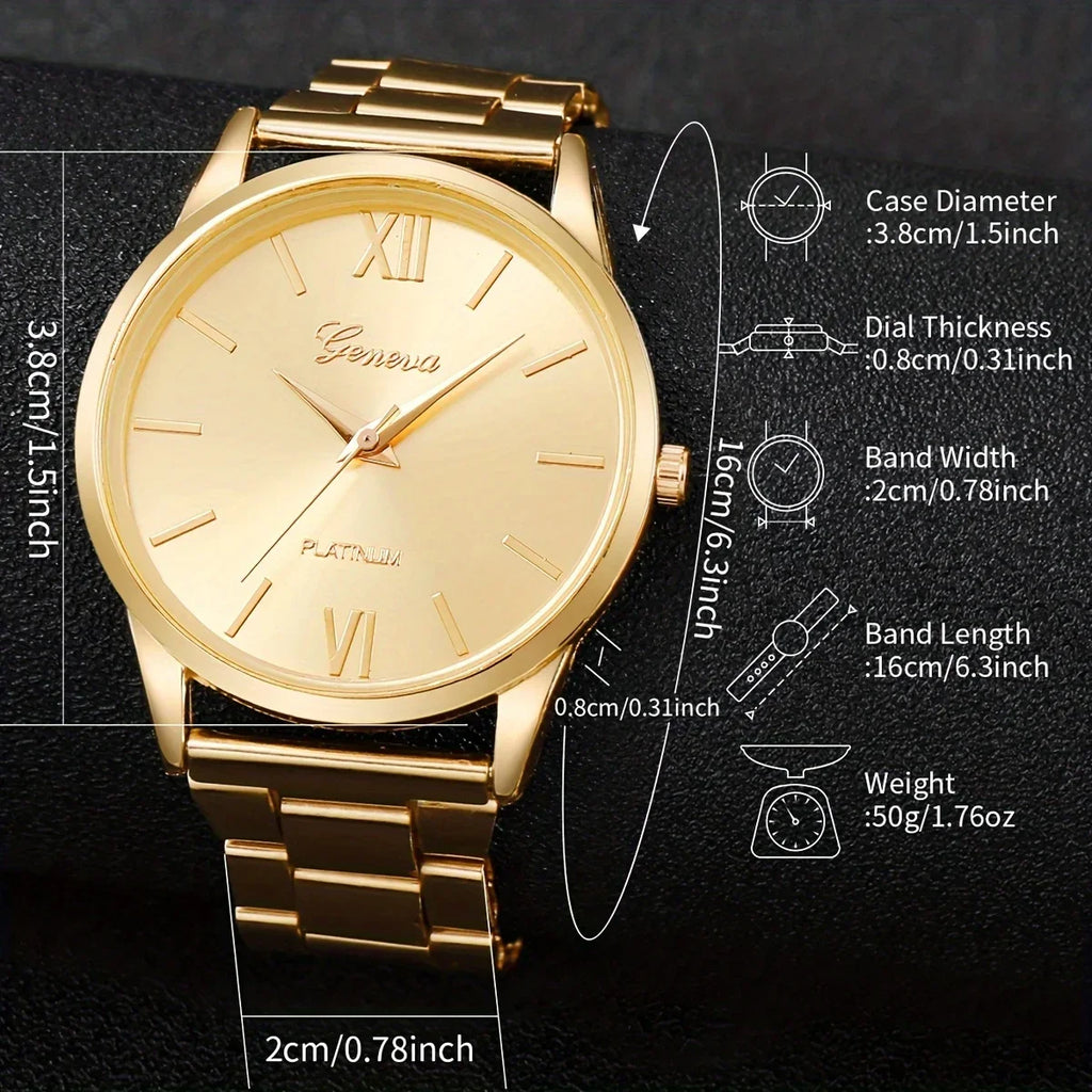 Golden Minimalist Quartz Watch Steel Band | Women's Business Women's Quartz Watch Qme