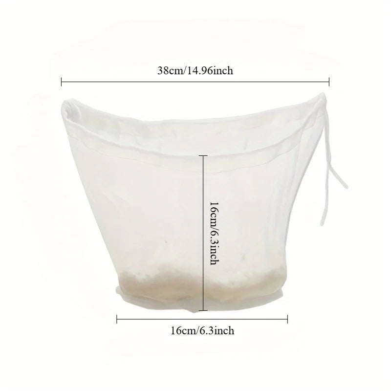 Reusable Vegetable Strainer Bag | Drawstring Squeeze Filter Food Strainer Bag Qme