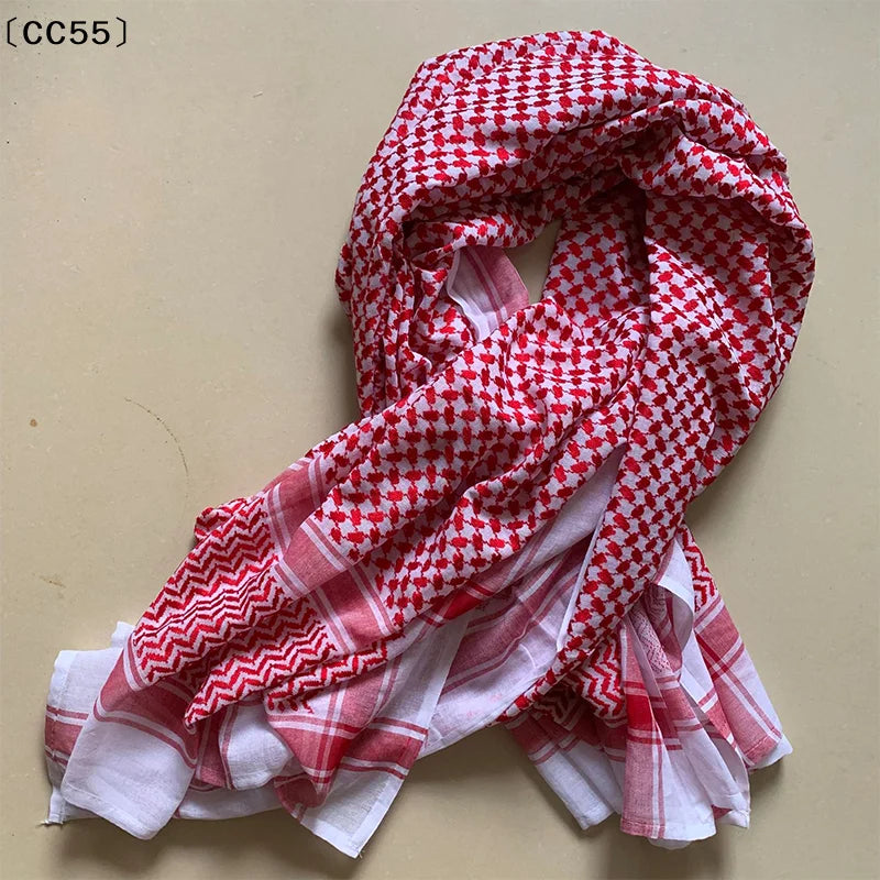 Men's Plaid Arab Turban Headscarf – Dubai Desert Neck Wrap Turban Headscarf Qst