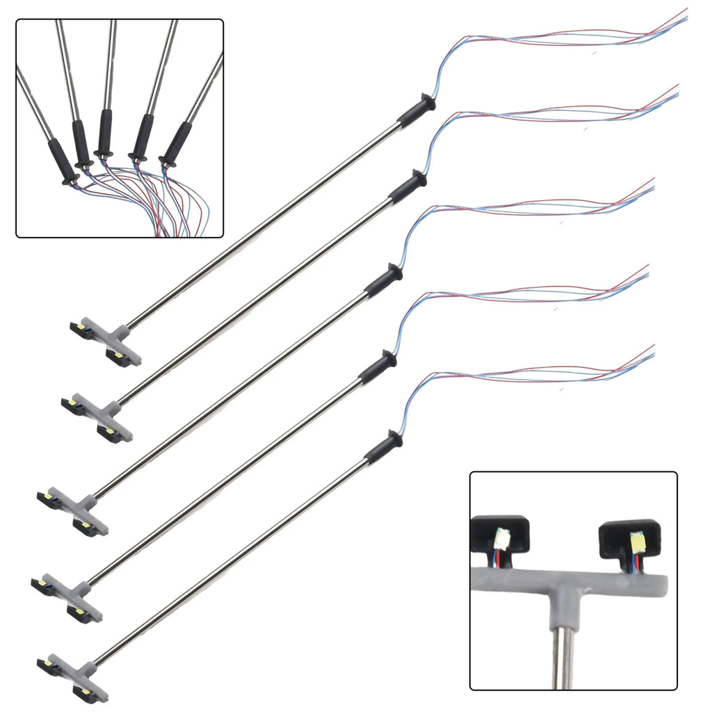 Model Railway Twin LED Yard Flood Lights OO Gauge 1:76 Scale Model Railway Accessory Qme