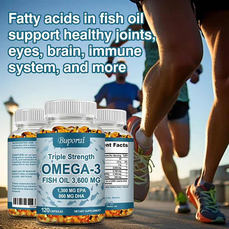Xemenry Omega-3 Fish Oil 3600mg – EPA & DHA Capsules Omega-3 Supplement Qst