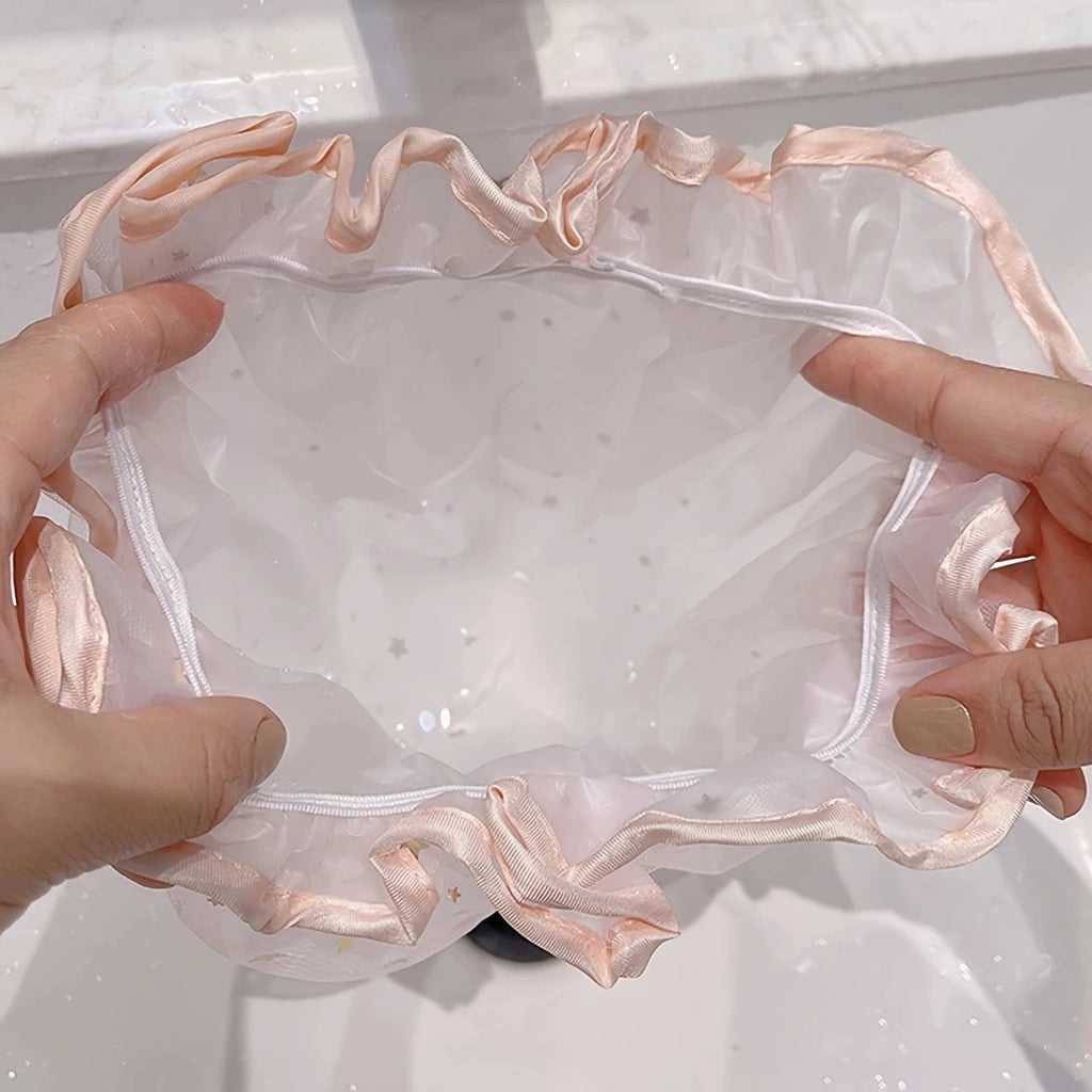 Waterproof Double-Layer Shower Cap – Starry Sky Reusable Hat Shower Cap Qst