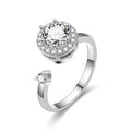 Women's Y2K Daisy Flower Bead Fidget Spinner Ring – 6 Colors Fidget Spinner Ring Qme zircon resizable