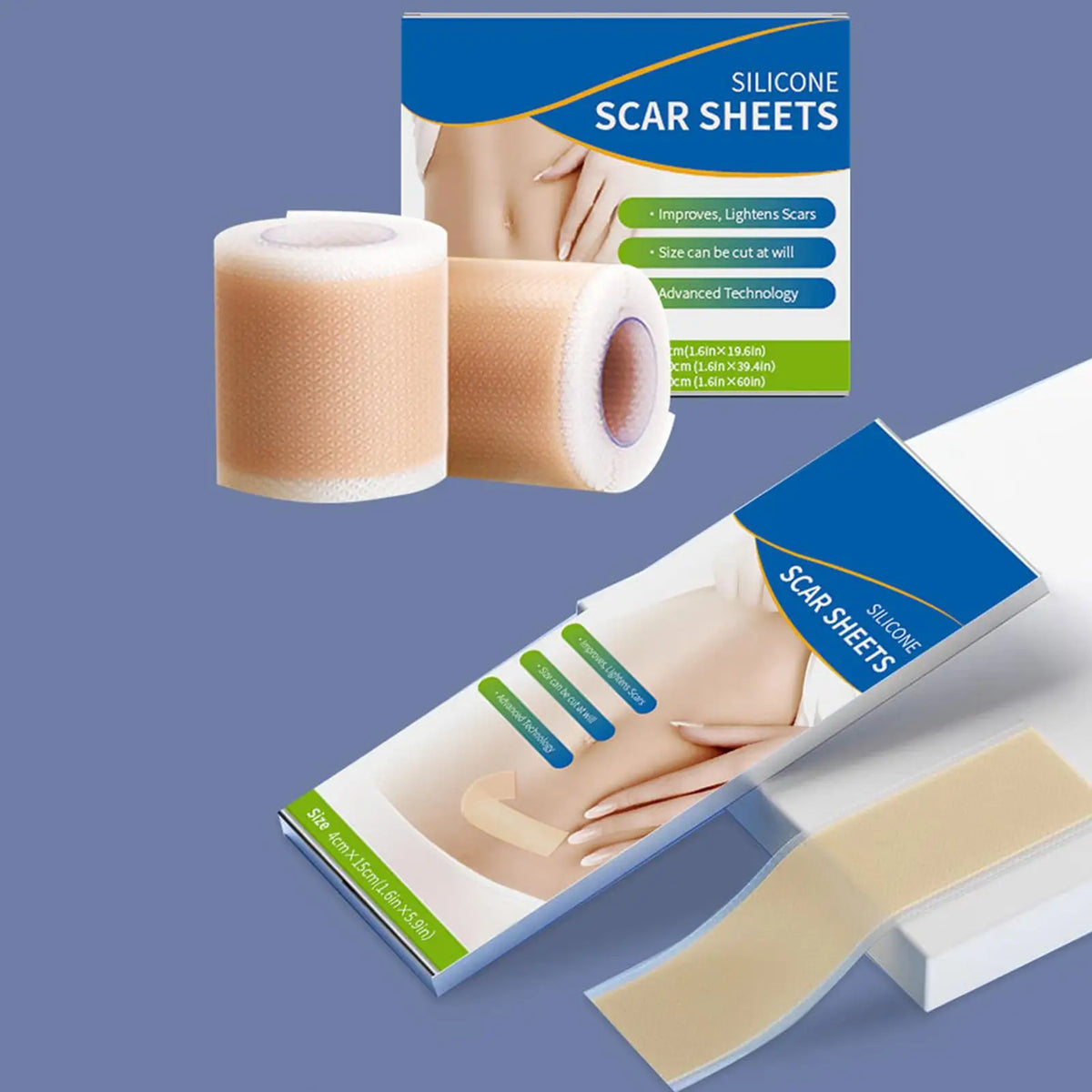 Silicone Scar Sheets Roll – Reusable Breathable Tape 4×50cm Silicone Scar Tape Qme