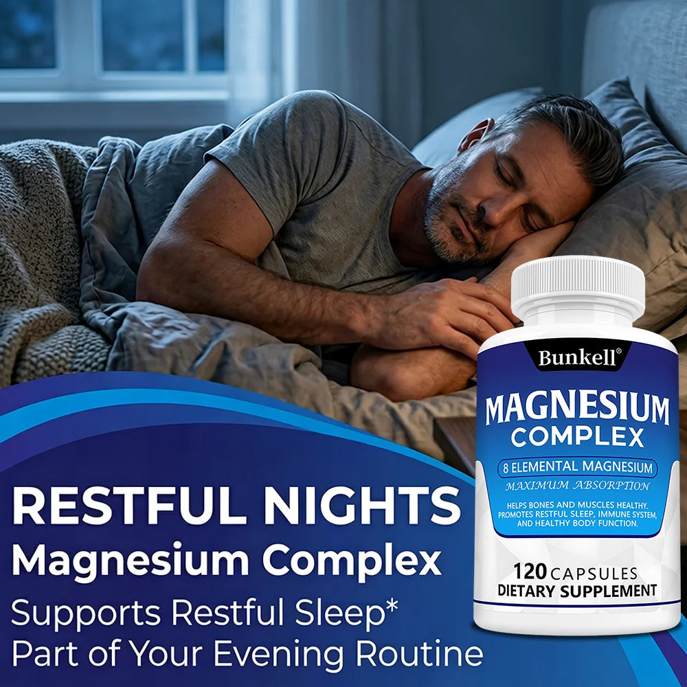 ZENVITALIZE Magnesium Complex 120 Capsules | Sleep & Muscle Support Mineral Supplement Qst