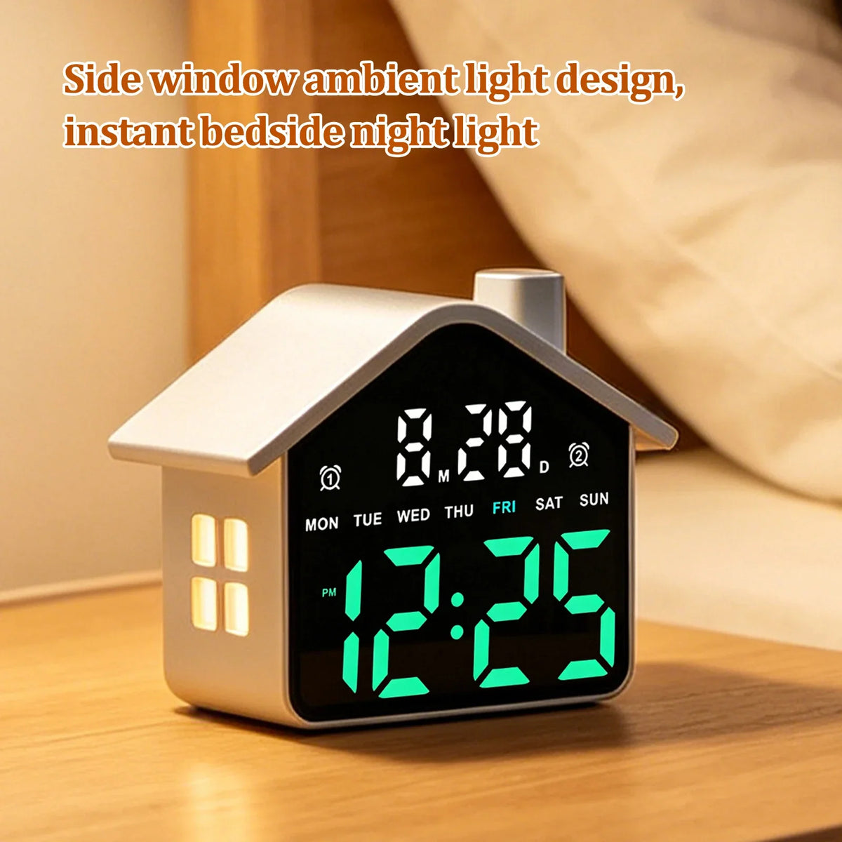 LED Table Clock USB Charging, 12 Colors – Desk & Bedside LED Table Clock Qme