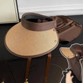 Women's Wide Brim Open-Top Foldable Sun Hat | UV Shade Wide Brim Sun Hat Qst Khaki