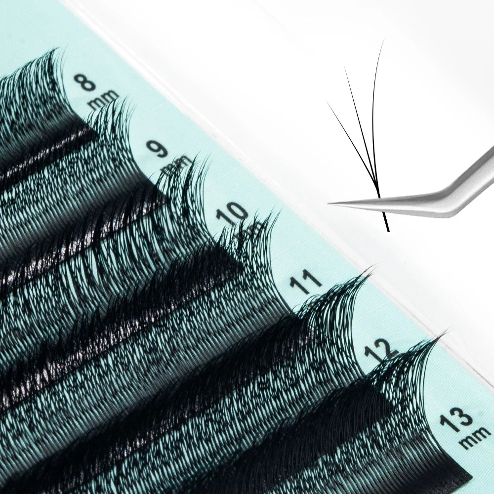 NATUHANA Fox Eye W-Shaped 3D 4D 5D Eyelash Extensions | Cat Eye Eyelash Extensions Qme FOX 3D W C 0.07mm|9mm