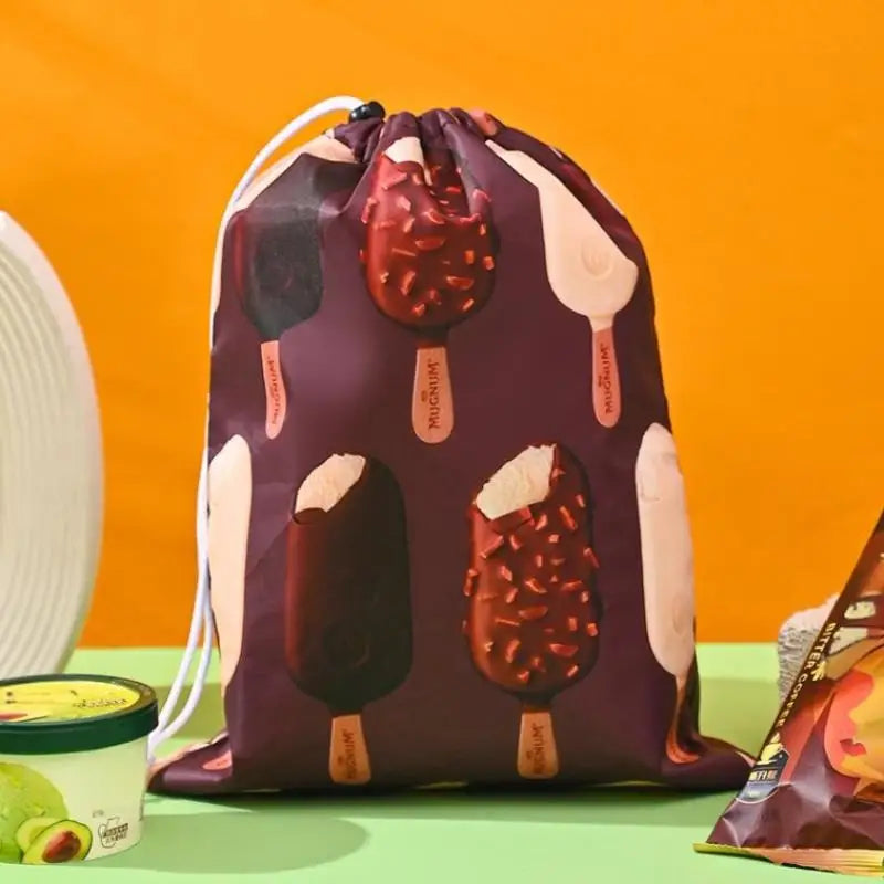 Reusable Fruit & Vegetable Insulated Fresh-Keeping Drawstring Bags Food Storage Bags Qst A4