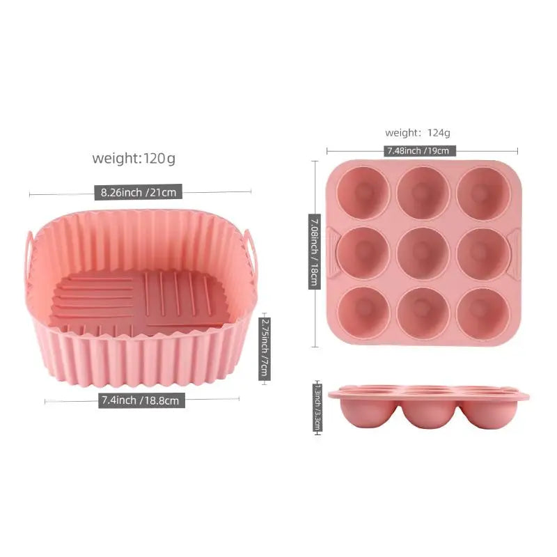 Silicone Non-Stick Cupcake Molds & Baking Trays – 2pc Set Silicone Baking Molds Qme