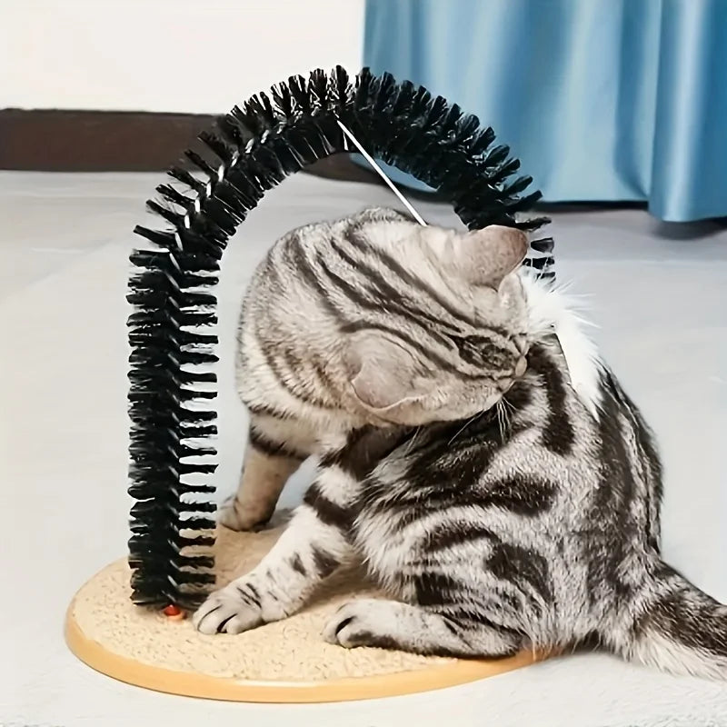 Cat Arch Grooming Brush & Self-Massager Toy – Indoor Cats Cat Grooming Toy Qme