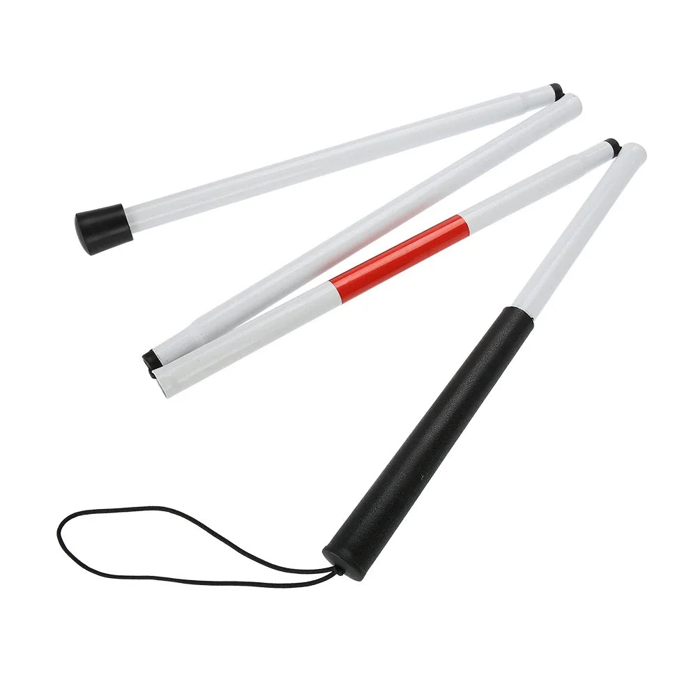 Foldable Reflective Walking Cane | Portable Anti-Shock Stick Folding Walking Cane Qme