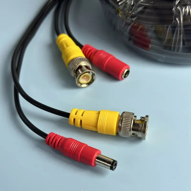 15M BNC+DC Coaxial CCTV Cable for AHD DVR Security Cameras CCTV Coaxial Cable Qme