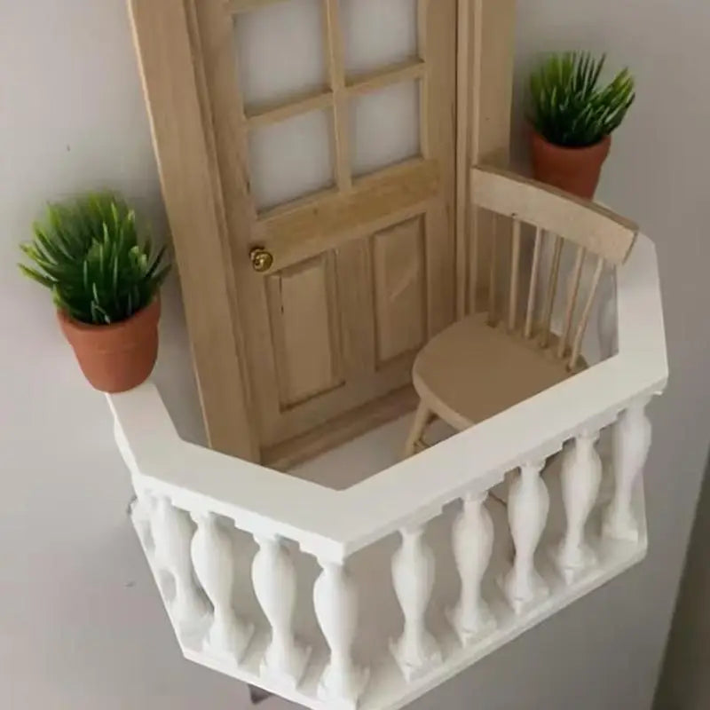 Miniature Dollhouse Balcony Railing – European DIY Accessory Dollhouse Accessory Qme
