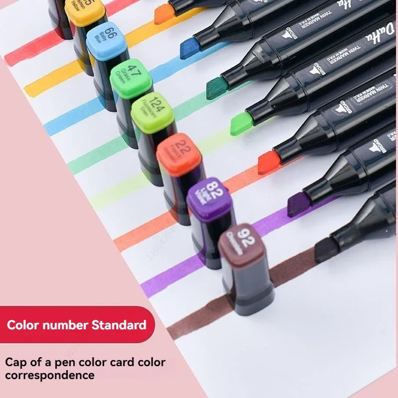 Alcohol-Based Dual Tip Art Markers – 12 Pcs Sketching Set Art Marker Set Qme