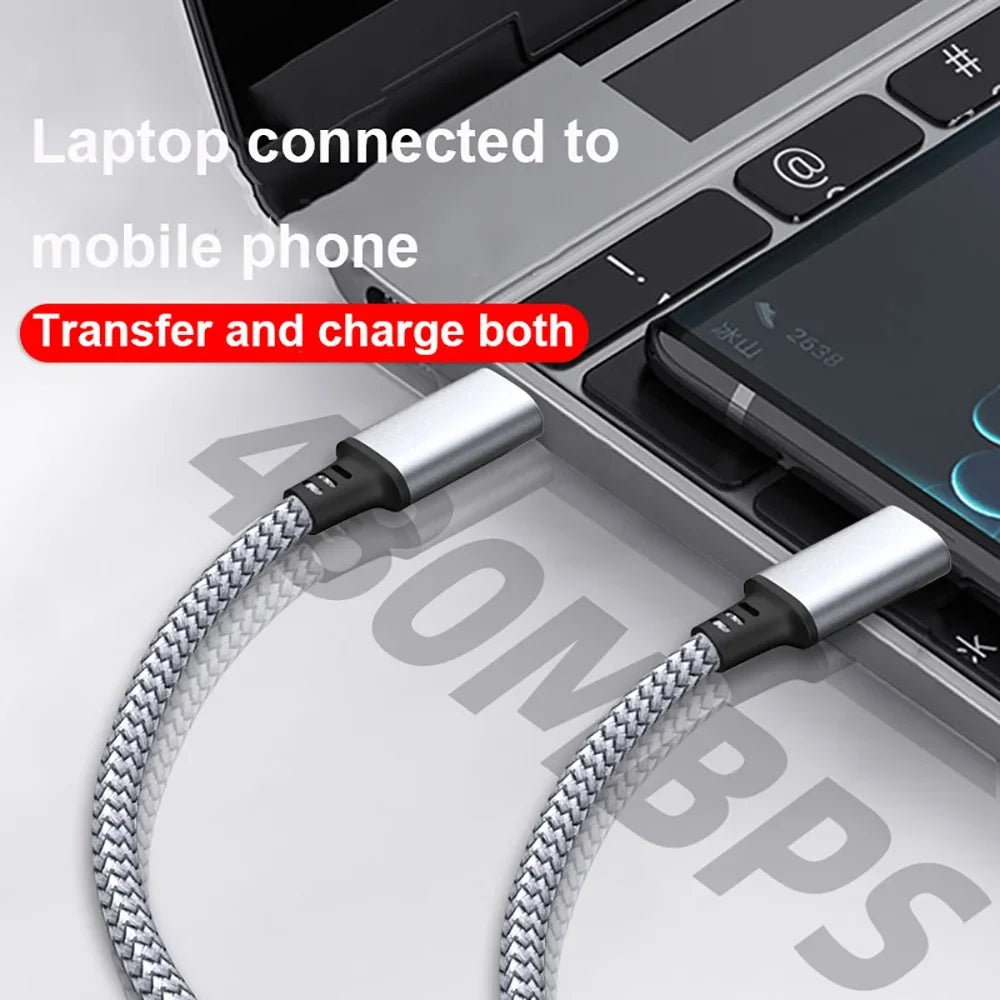 PD 60W USB-C Nylon Braided Fast Charging Cable | Qme USB-C Charging Cable Qme