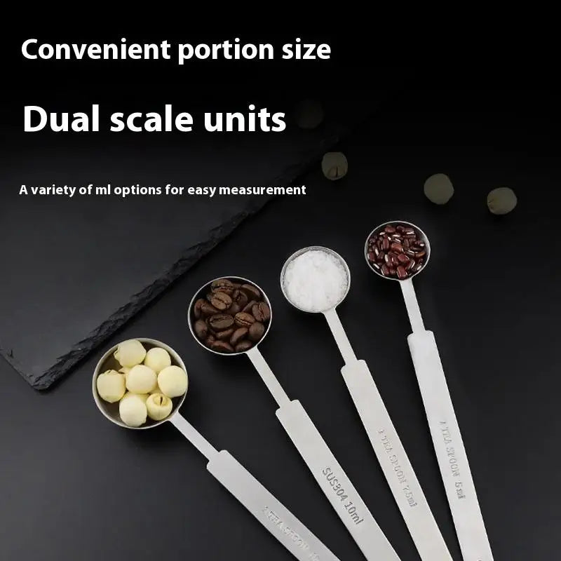 304 Stainless Steel Long Handle Measuring Spoons – 1 or 4 Pack Measuring Spoons Qst