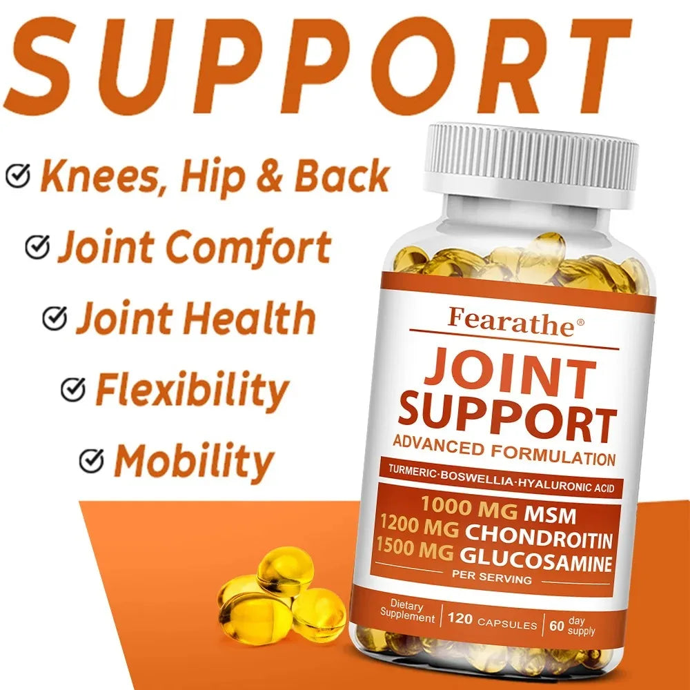 Glucosamine Chondroitin MSM Complex with Turmeric & Hyaluronic Acid Joint Support Supplement Qst