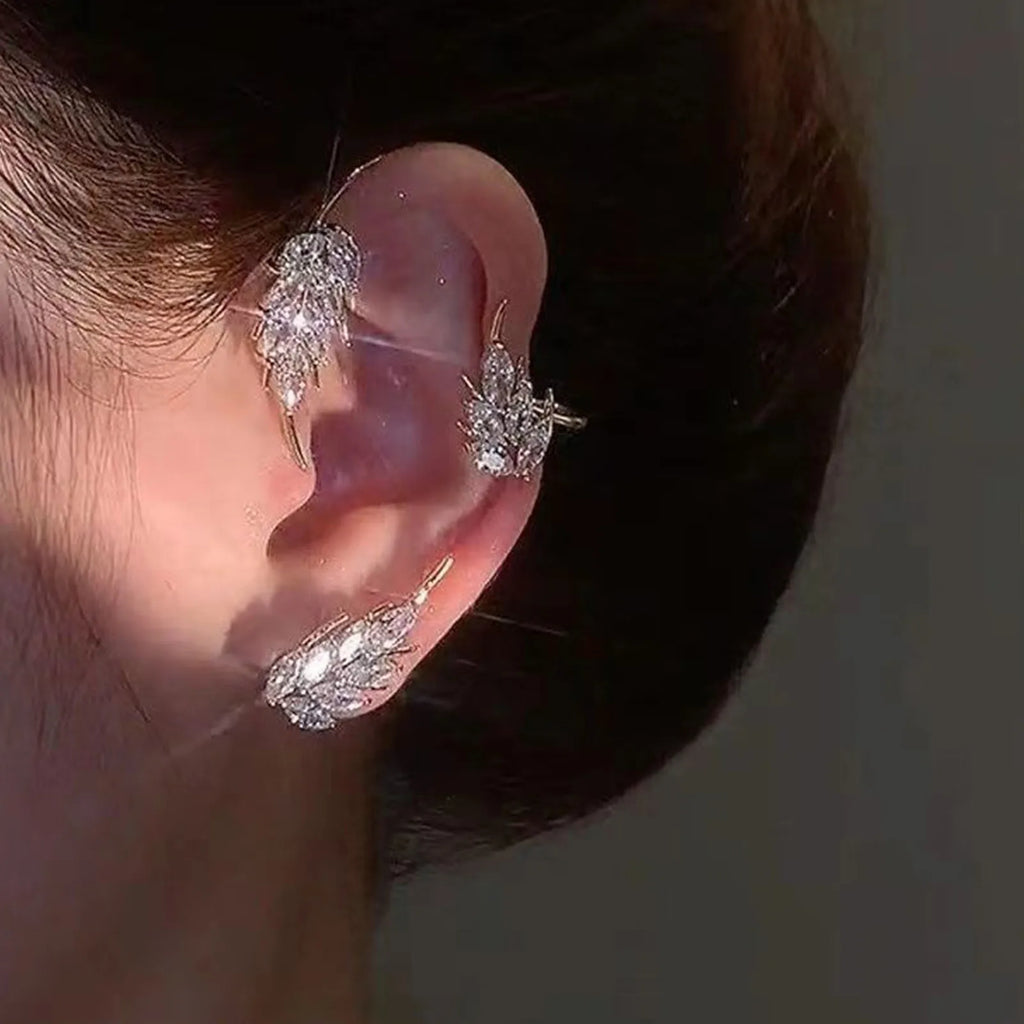 Luxury Irregular Leaf Clip-On Statement Earrings | Alloy Statement Earrings Qme