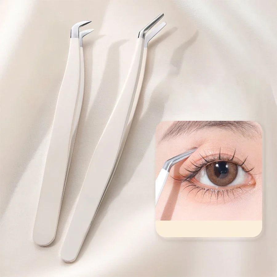 Stainless Steel Eyelash Tweezers for Lash Grafting | Qme Eyelash Tweezers Qme