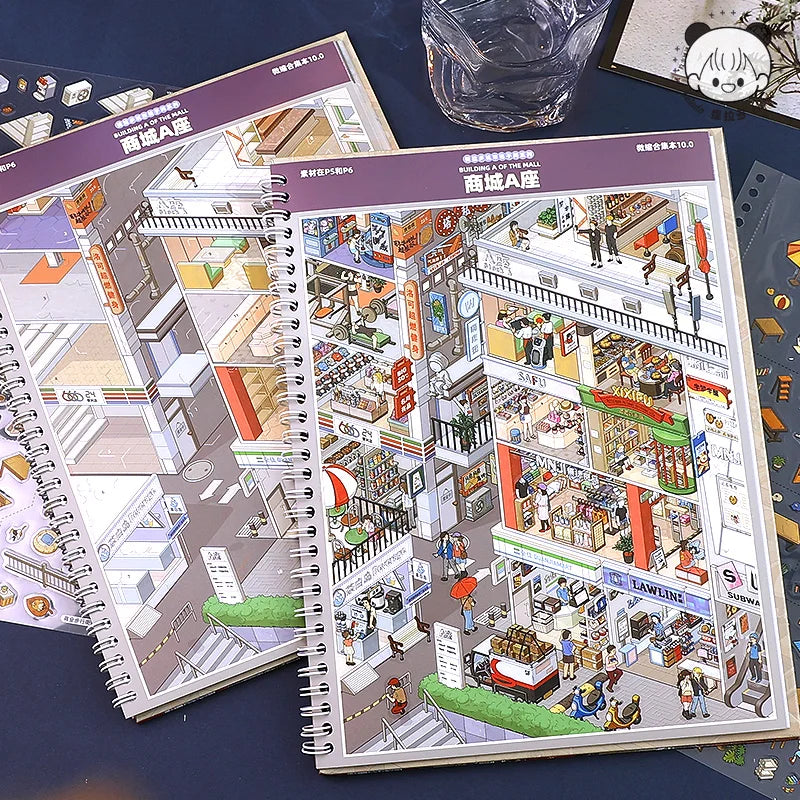 3D Cartoon DIY Cabin Scene Sticker Book – PET Craft Activity DIY Sticker Book Qme