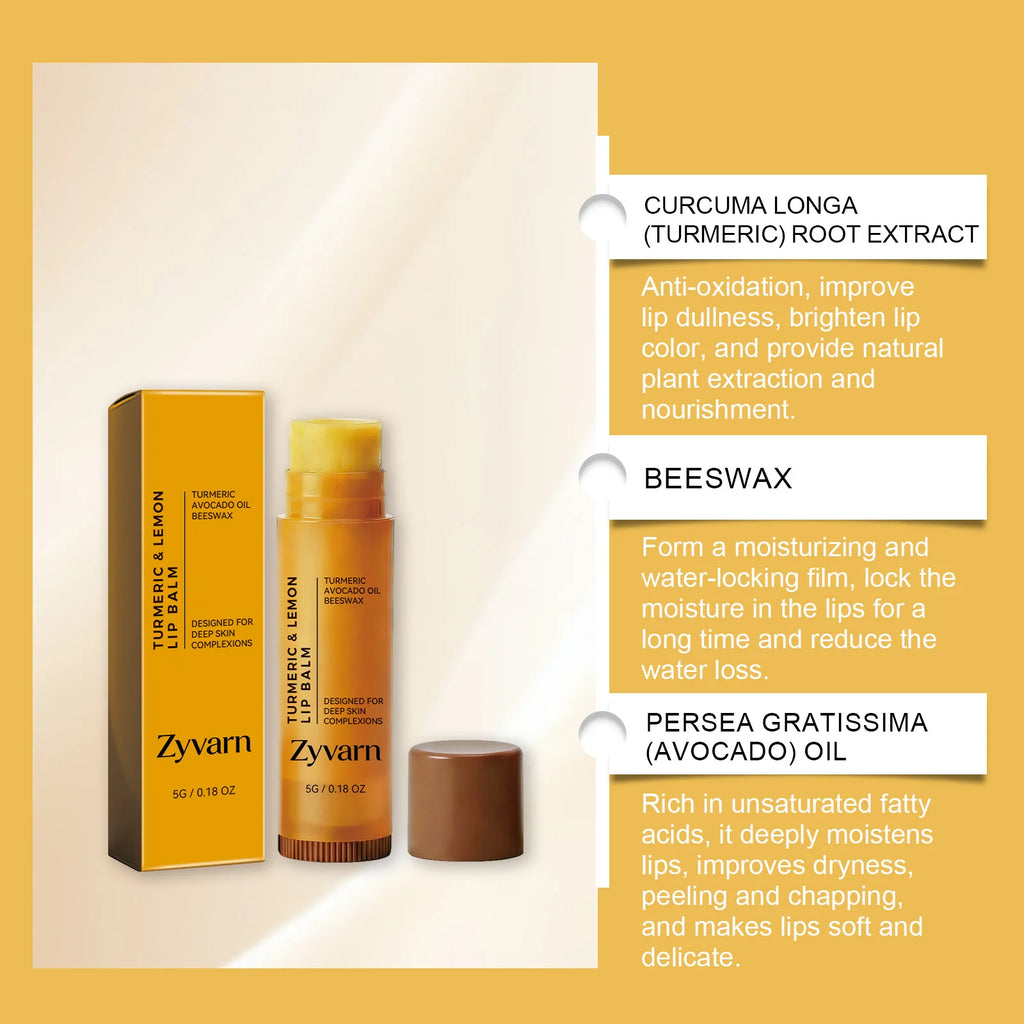 Turmeric Lemon Lip Balm – Moisturizing Nourishing Lip Care Stick Lip Balm Qst