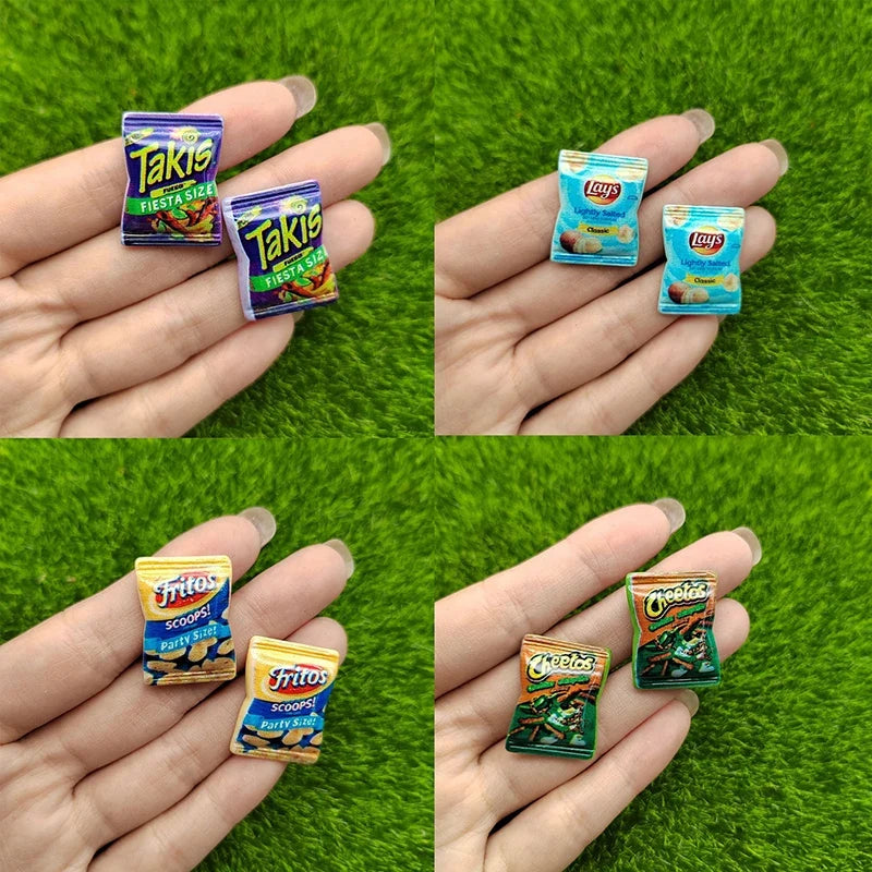 Miniature Potato Chips Dollhouse Snack Decorations – Resin Dollhouse Miniature Prop Qme
