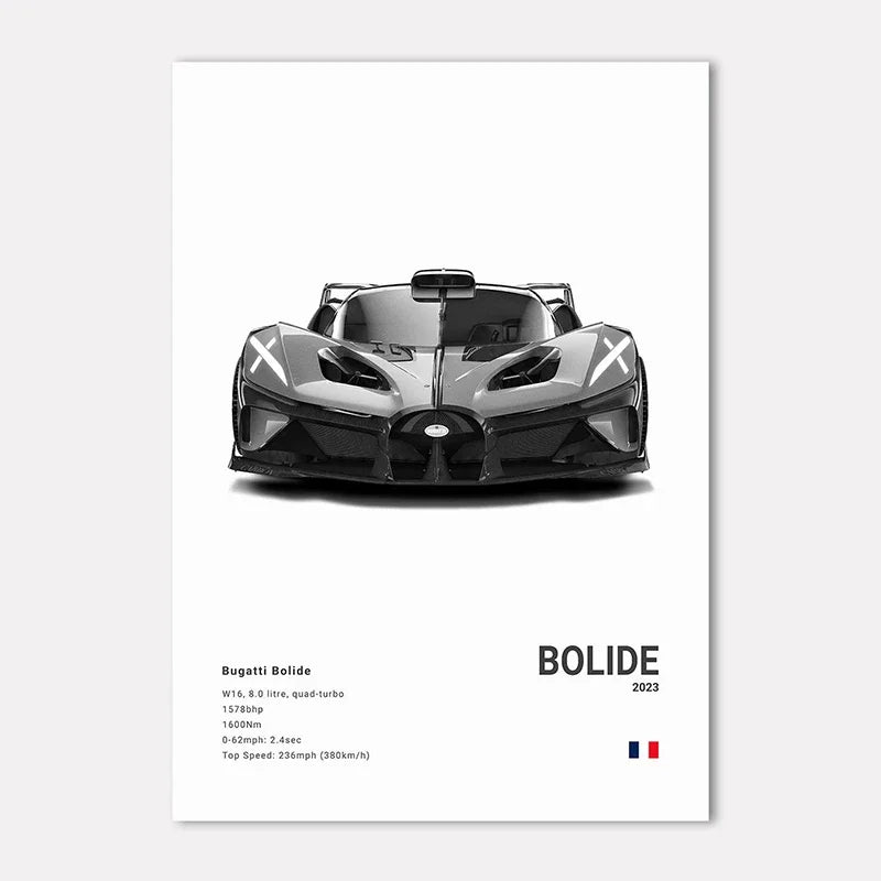 Supercar Canvas Wall Art Poster – M4 P1 Divo STO SVJ Unframed