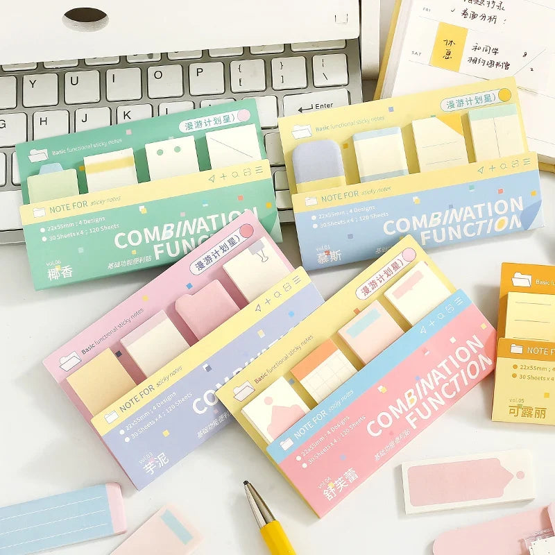 Kawaii Sticky Notes Bookmarks Memo Pad – 120 Sheets, 7 Colors Kawaii Sticky Notes Qme
