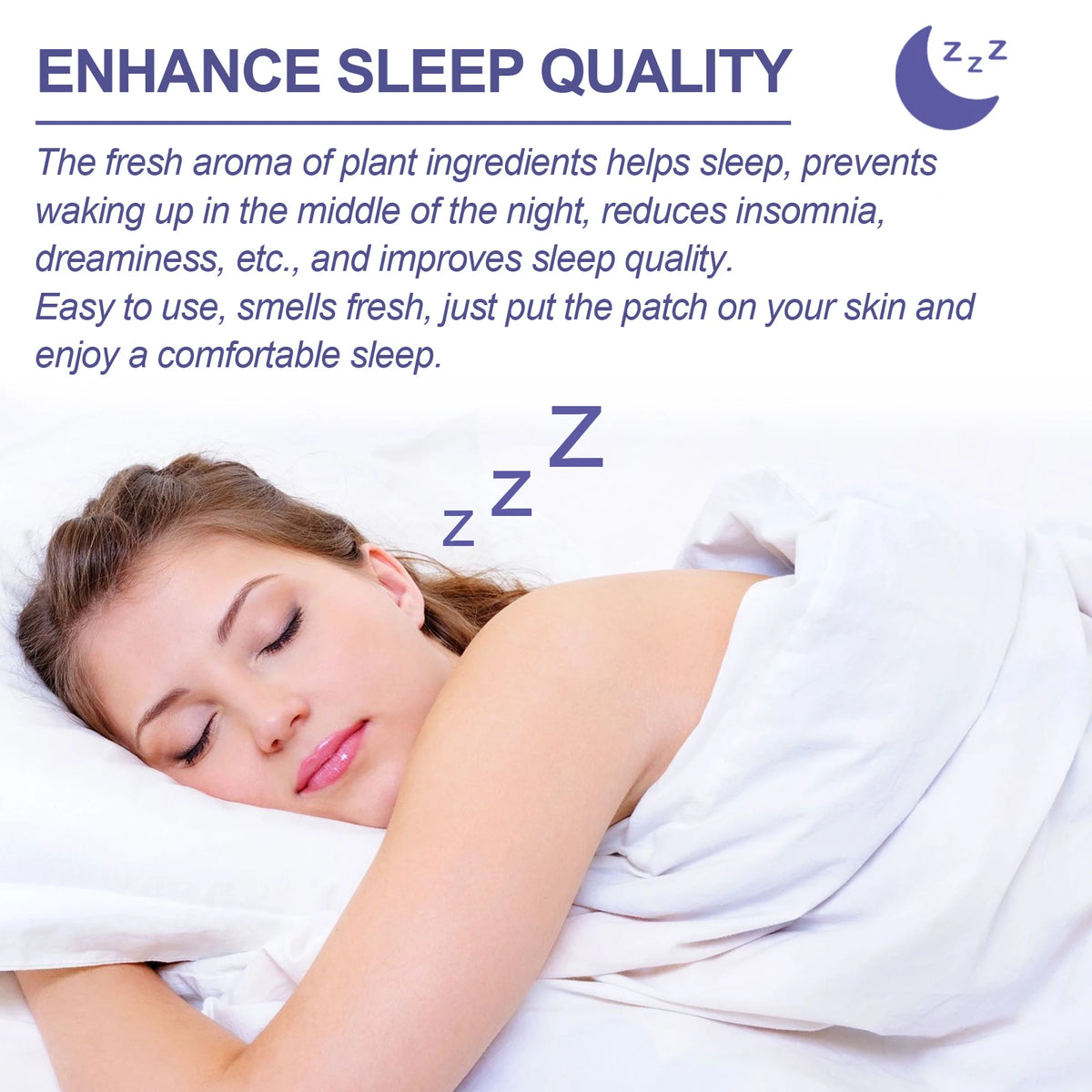 Relaxing Sleep Patches – Soothing Plant-Based Stickers, 42 ct Sleep Aid Patch Qst
