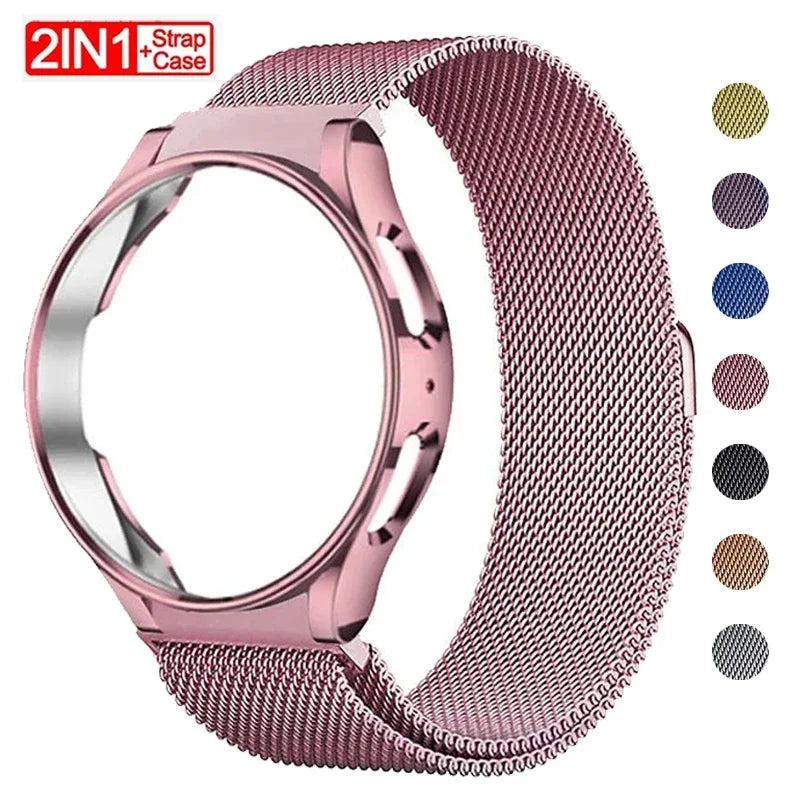 TPU Case & Metal Strap Samsung Galaxy Watch 6 Classic 47mm Smartwatch Case & Strap Qme