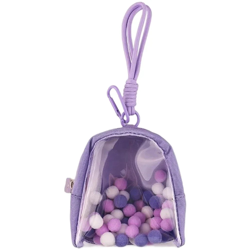 Tamagotchi Paradise Transparent Storage Bag & Lanyard Digital Pet Carry Bag Qme purple