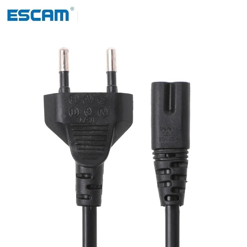 EU 2-Pin AC Power Cable 0.6M | Desktop & Laptop Cord AC Power Cable Qme