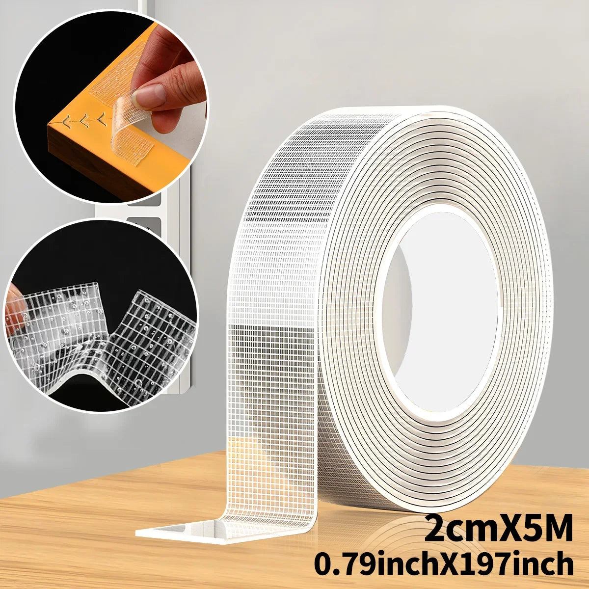 5m Nano Double-Sided Tape – Ultra-Strong Clear & Waterproof Adhesive Tape Qme 2cmX5M