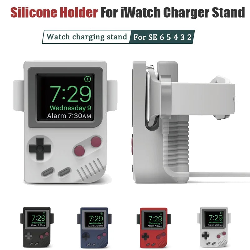 Apple Watch Charger Stand – Retro Silicone Desktop Holder Watch Charger Stand Qme