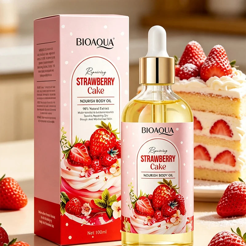 Strawberry Cake Body Oil 100ml – Moisturizing Massage Oil Body Massage Oil Qst