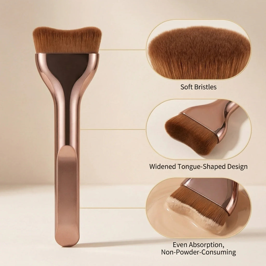 Ultra-Thin Wide-Edge Powder Foundation Brush | Soft Bristles Foundation Makeup Brush Qme
