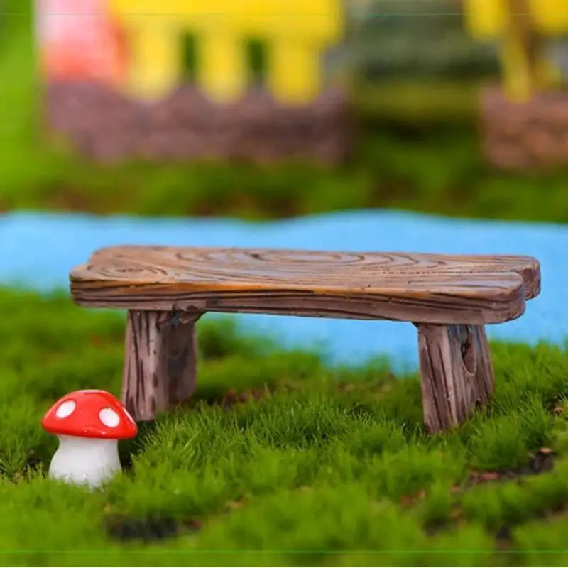 Mini Wooden Chair Pendant Moss Micro Landscape Resin Decor Resin Craft Pendant Qme