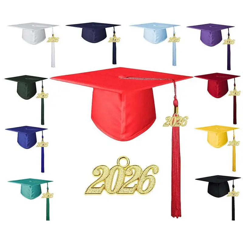 2026 Graduation Cap with Tassel – Unisex Bachelor Degree Hat Graduation Cap Qme