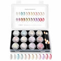 Aurora Chrome Nail Powder 12 Colors Mirror Pearl Pigment Kit Chrome Nail Pigment Kit Qme MULTI