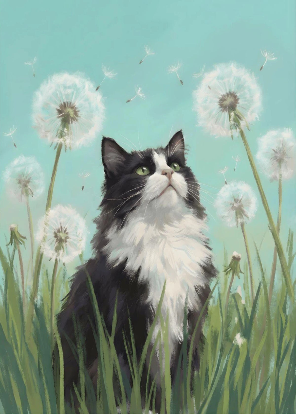 Quirky Cat Canvas Wall Art – Vintage Kitten Print Poster Canvas Wall Art Qst 4 40x50cm Unframed