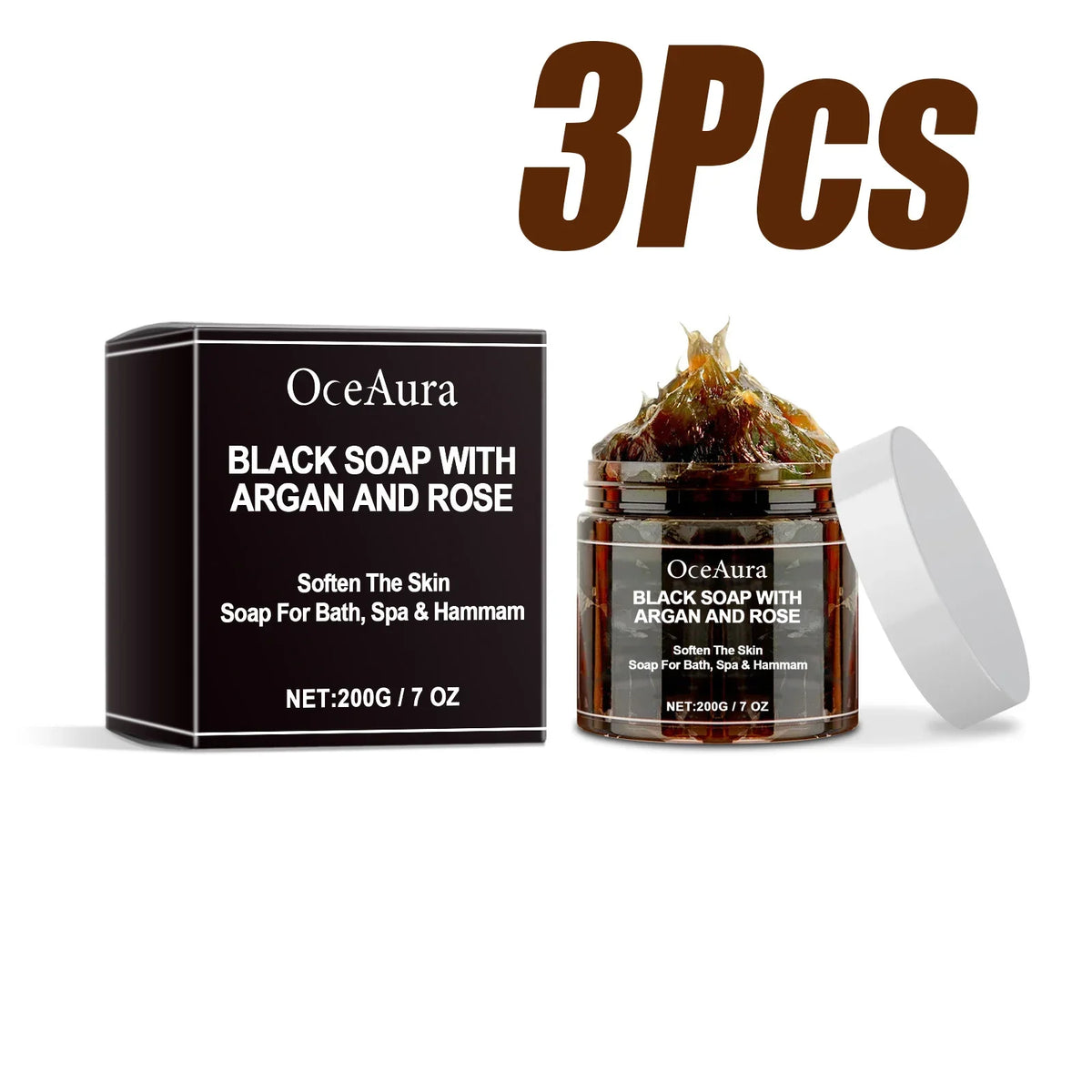 Black Purifying Body Scrub Soap – Exfoliating & Moisturizing Body Scrub Soap Qme 3 x 200g Boxed