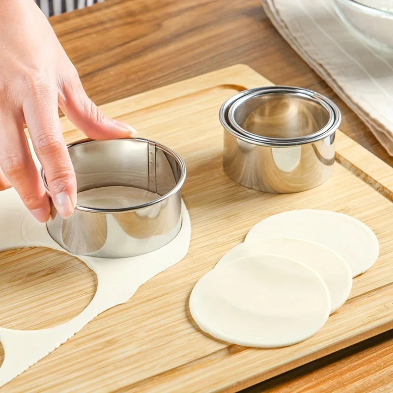 Stainless Steel Round Dumpling & Biscuit Cutter Mould Set Dough Cutter Mould Qme