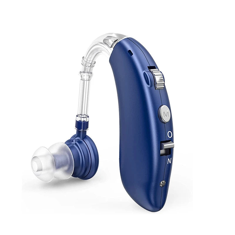 XceeFit Rechargeable BTE Digital Sound Amplifier – 80Hr Battery Personal Sound Amplifier Qst Blue