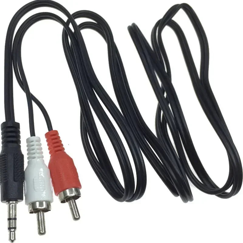 3.5mm to 2RCA Stereo Audio Splitter Cable | AV Headphone Cord Audio Splitter Cable Qme