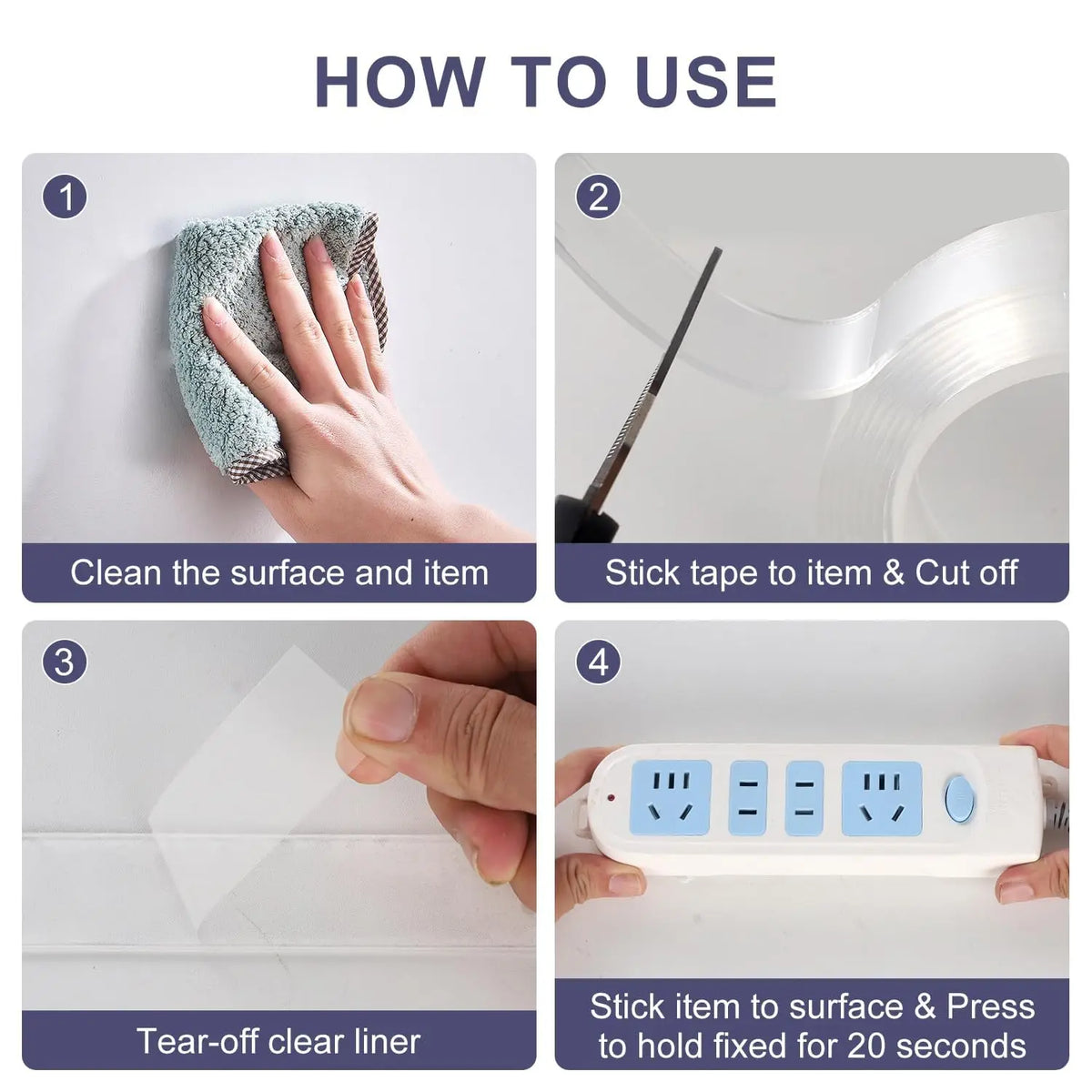 Transparent Nano Double Sided Mounting Tape – Strong Adhesive Nano Mounting Tape Qme